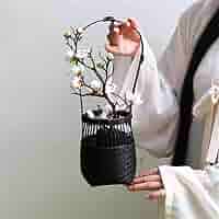花器　花瓶　竹器　生け花 5ゼットです(*^^*) Amazon.co.jp: tonntyann 和風 竹編み 花器 花瓶 竹器 持ち